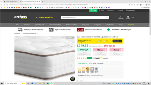 Two 200cm king size - two, 75