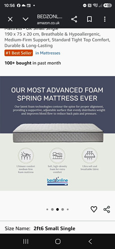 Bedz online small single foam - small,